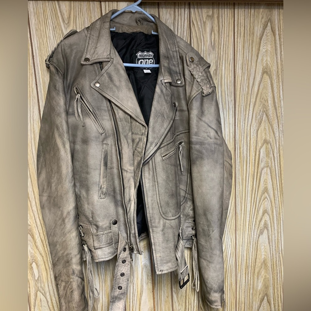 Men's Distressed Leather Field Jacket